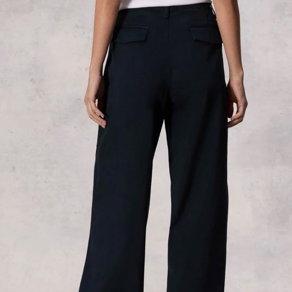 Sofie Wide Leg Cotton Chino In Navy - Picture 2 of 13